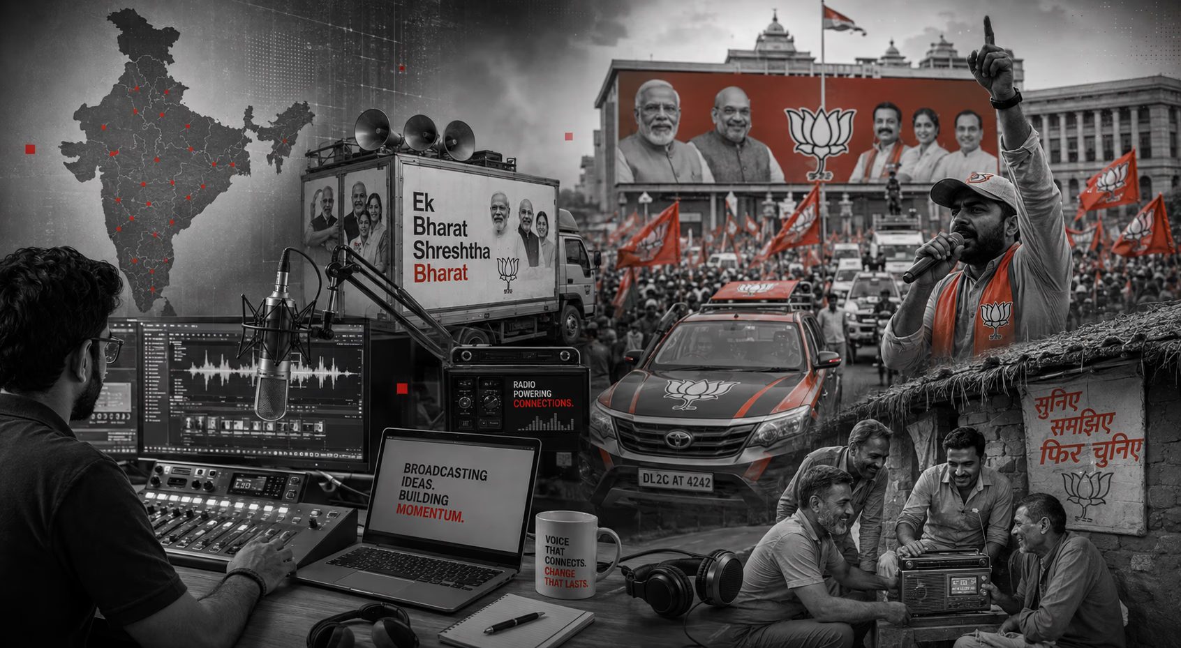 Large-scale political and public communication across Indian markets